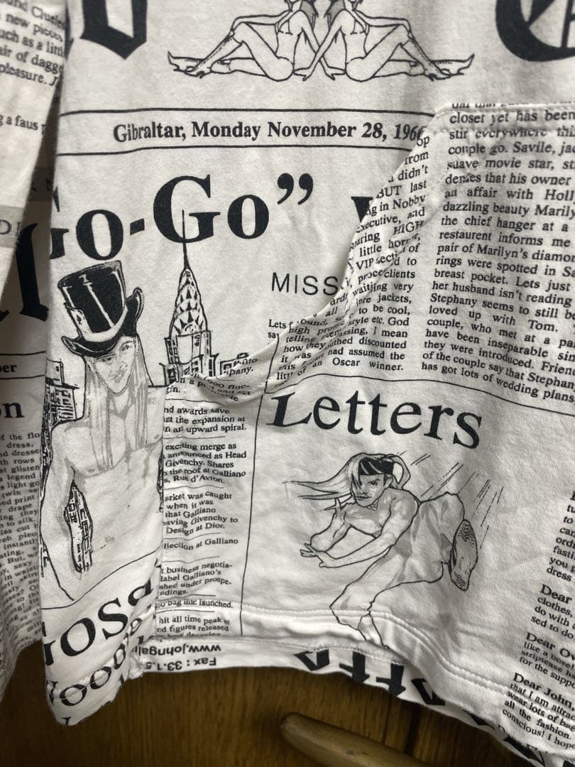 John Galliano ニュースペーパー　パーカー USA M