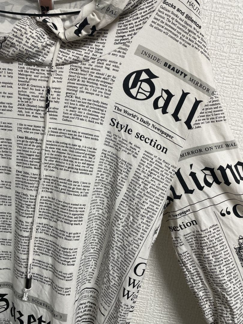 John Galliano ニュースペーパー　パーカー USA M