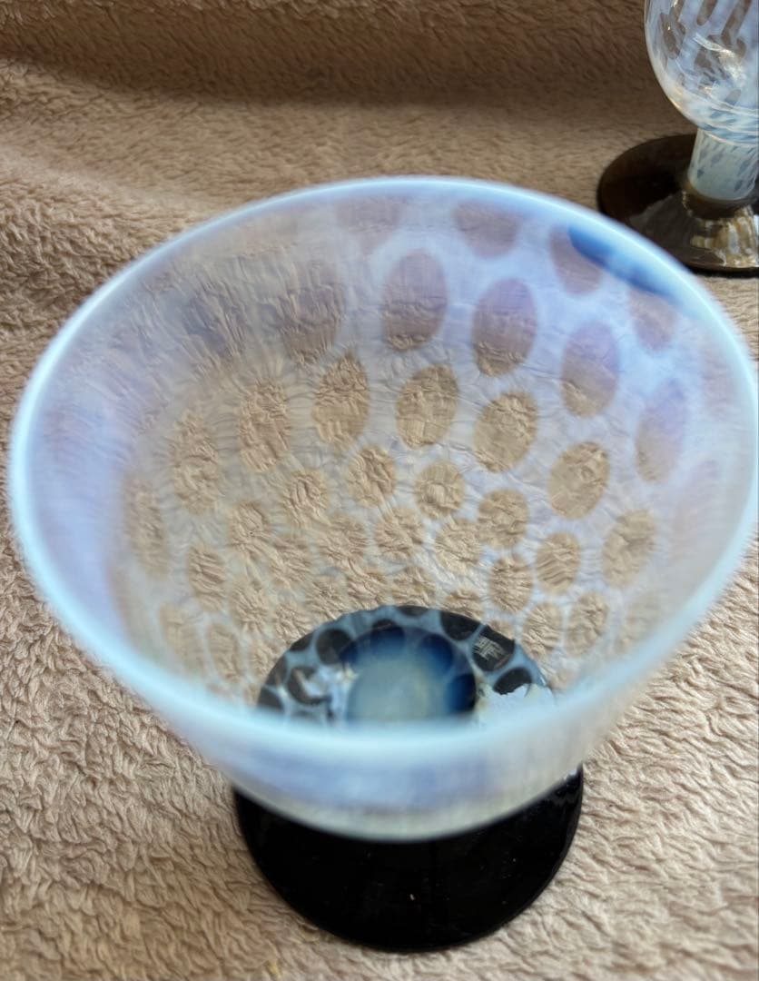 大正和ガラスなつめ型水玉紋様氷コップ浪漫パフェ骨董セット希少