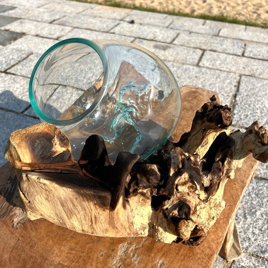 流木ガラスオブジェ特大E 花瓶 金魚鉢 テラリウム 節約 フラワーポット