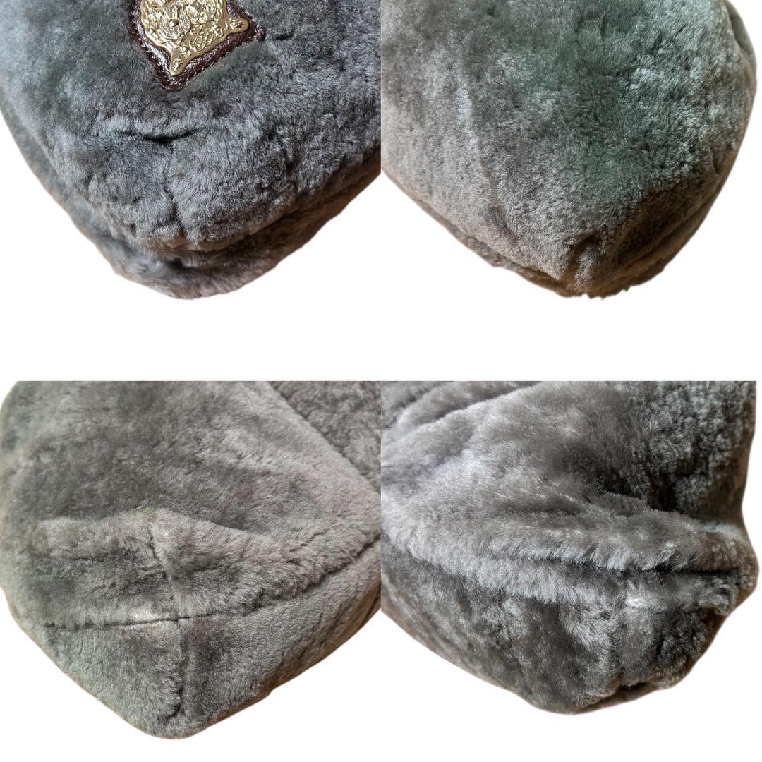 美品　ADMJ ファーバッグ　ハンドバッグ　手さげ　ゴールドロゴ　A4収納　冬