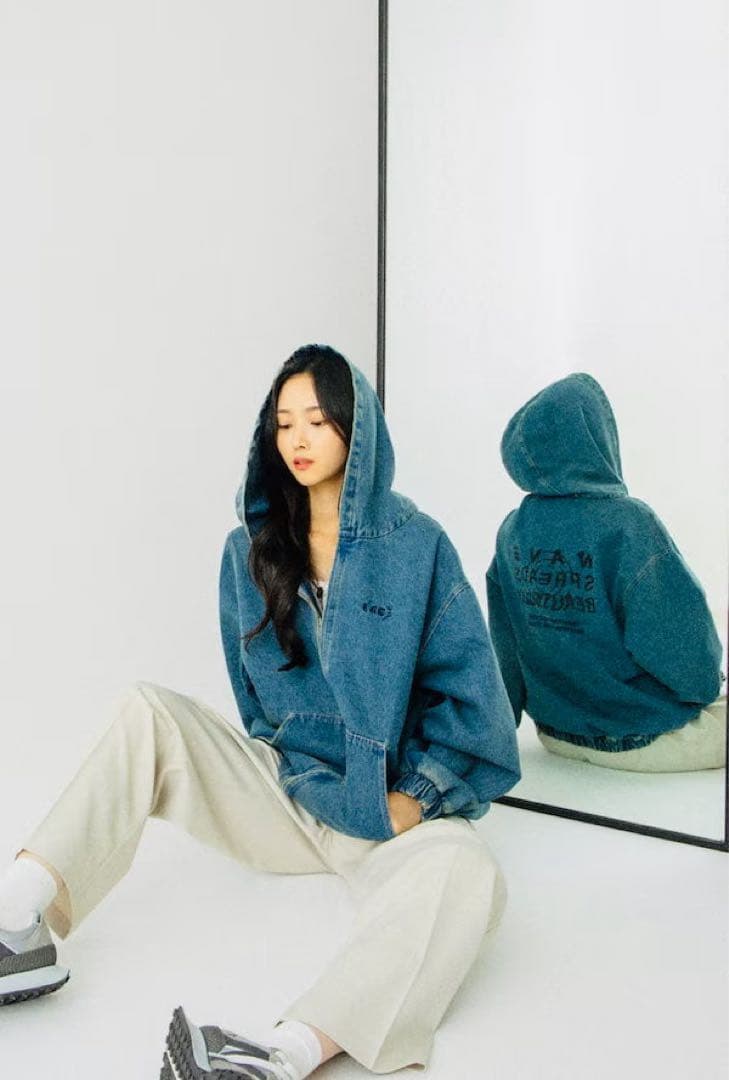 【S size】JIMINデニムジップフーディー