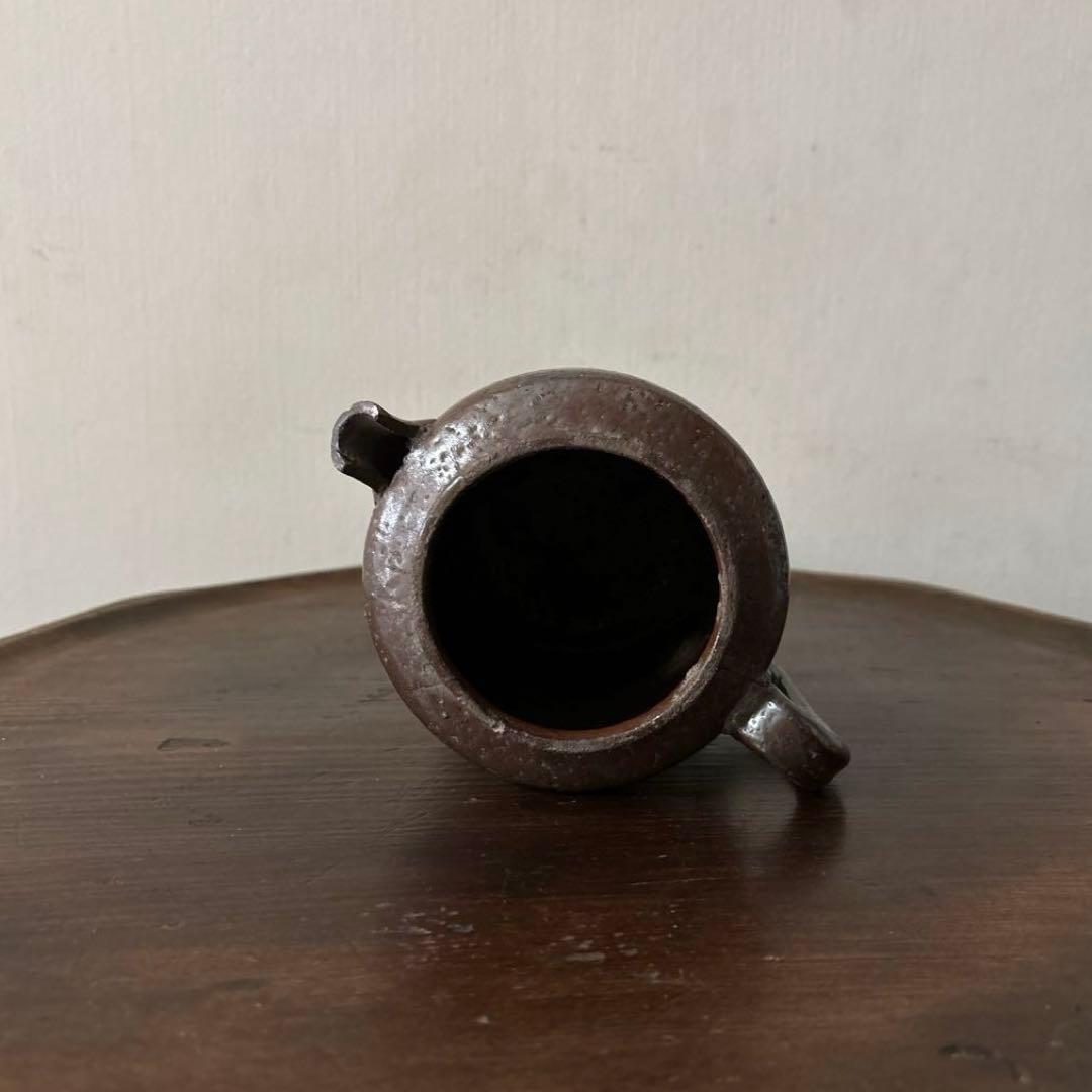 古い水差し　瀬戸　美濃　フラワーポット　アンティーク　古道具　ピッチャー　検李朝