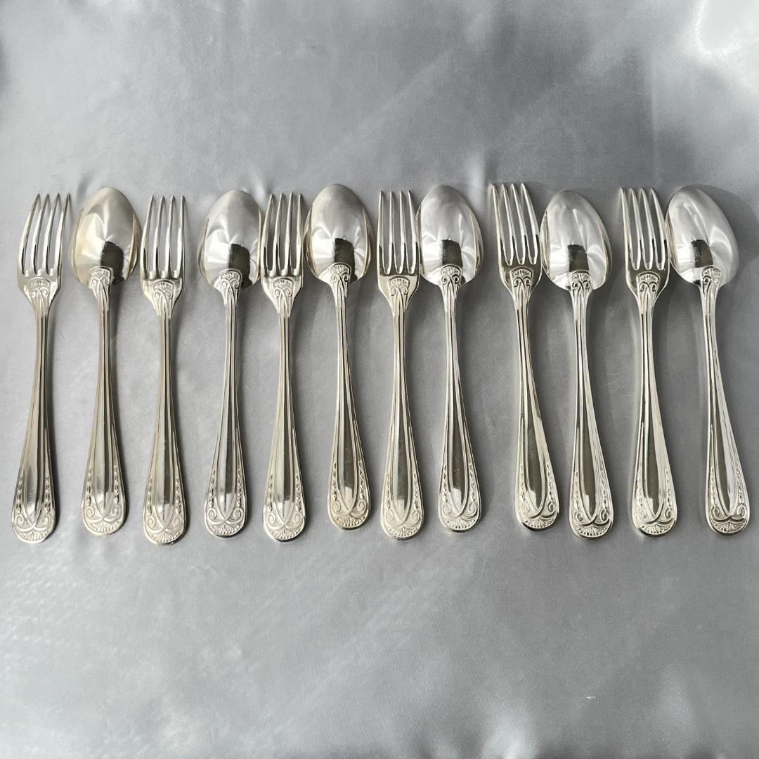 【仏蘭西】 レリーフ ディナーサイズカトラリーセット12本 アールヌーボー