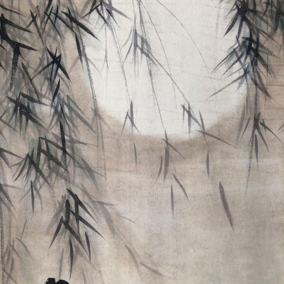 白伯骅『月柳含怡』 三尺中堂掛軸 美人画 掛け軸 サイズ174×77cm