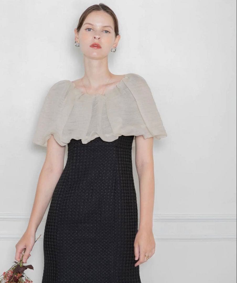 Leja】2WAYオフショルダーパフスリーブバリエマーメイドワンピース