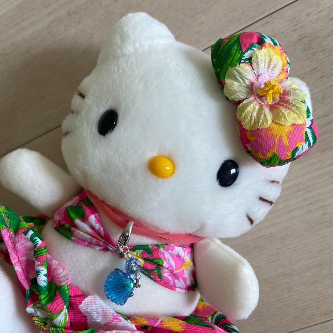 サンリオ　ハワイアンハローキティ ぬいぐるみ　平成レトロ　ハイビスカス　レア