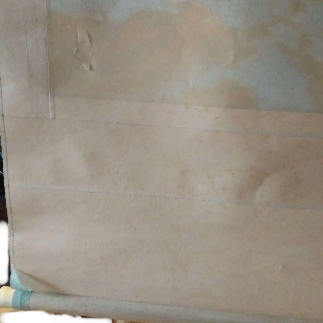 掛け軸 山水画 油書作品 徳松 作