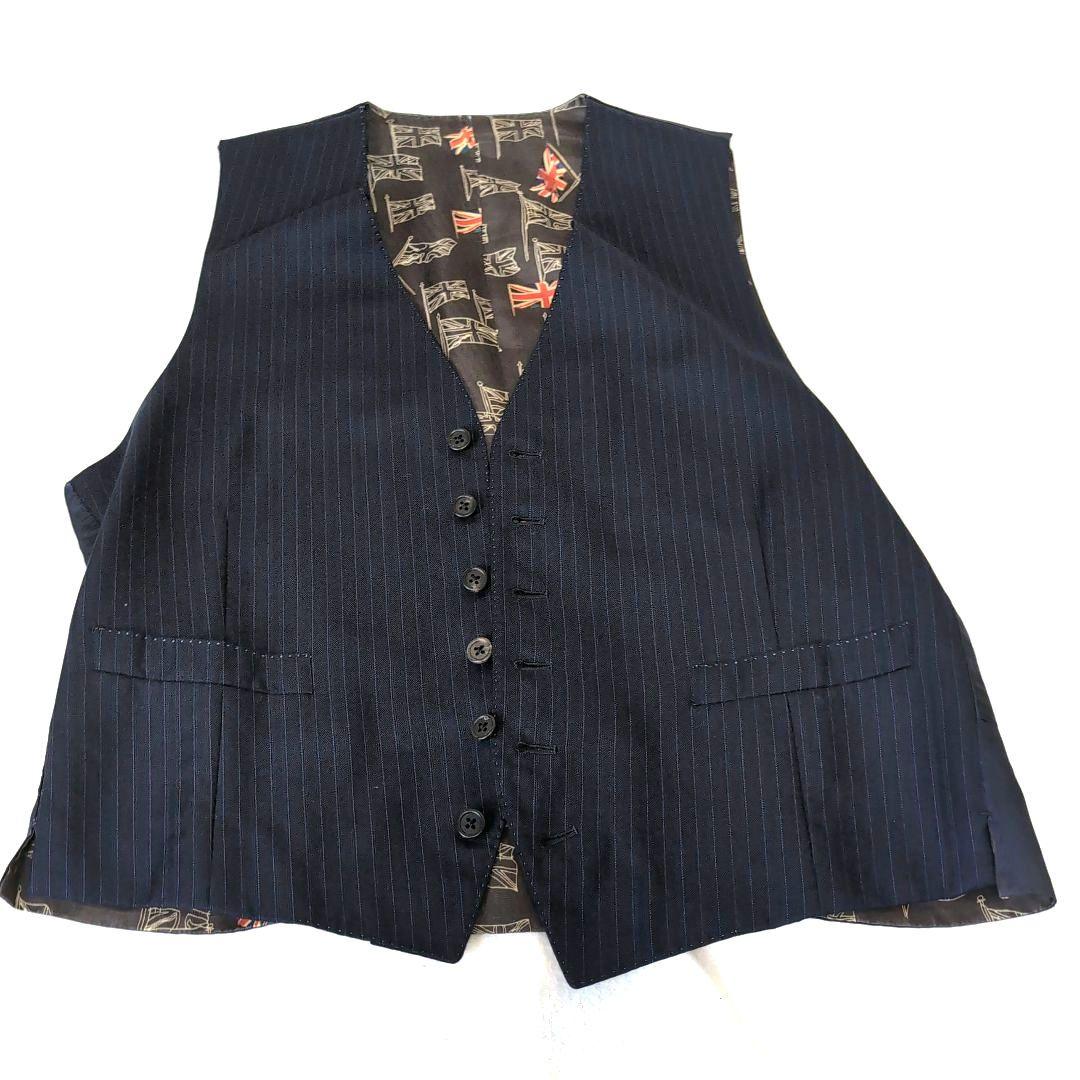 Paul Smith テーラード ベスト ロロピアーナ 紺 セットアップ - メルカリ