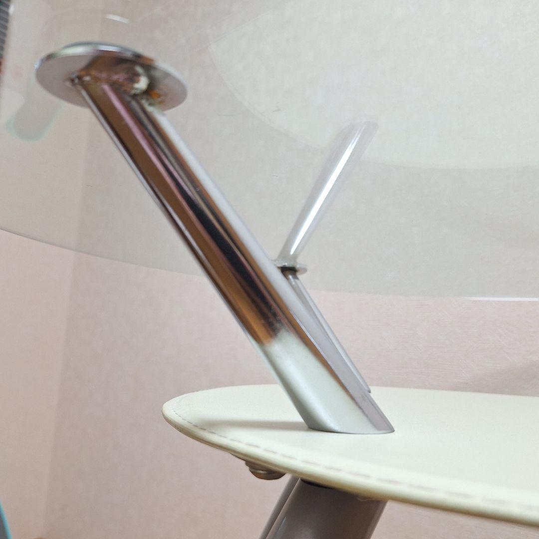 ヴィンテージ調 ガラス ダイニングテーブル 高級モダンデザイン 丸型