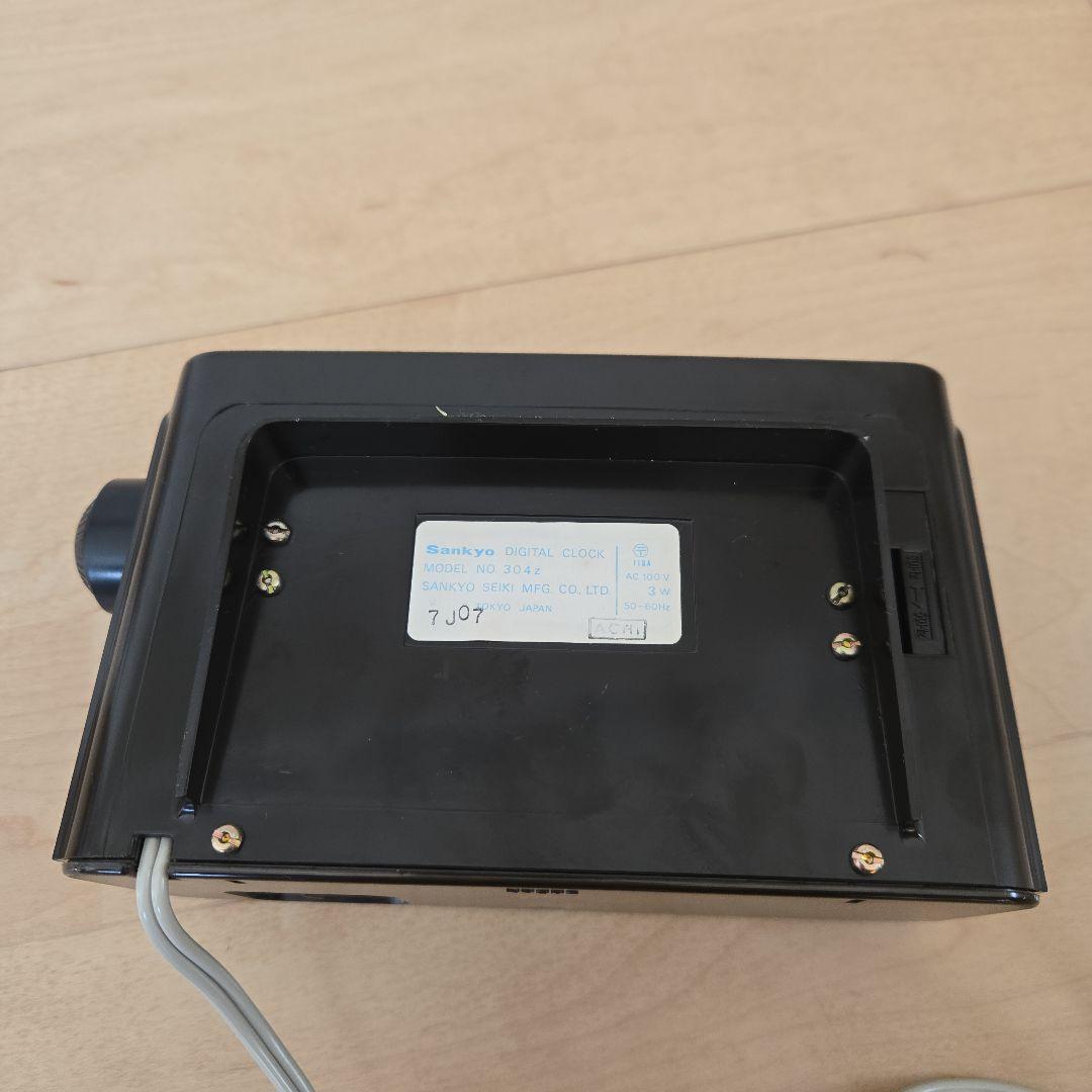 70's \"SANKYO\" デジタル パタパタ時計 スペースエイジ 黒茶