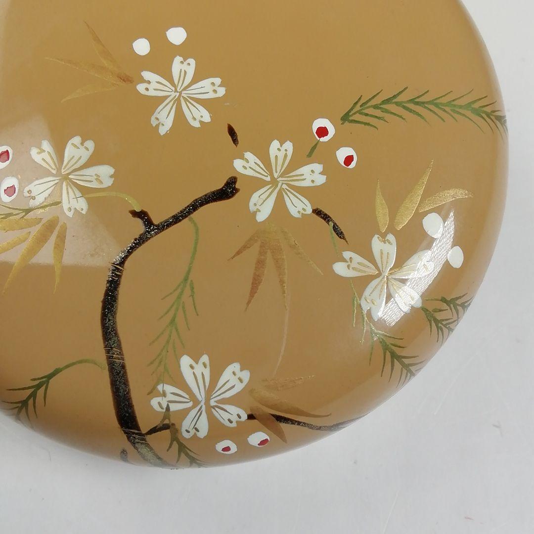 T998 棗 『白塗』『しだれ桜蒔絵』『中棗』『大下宗香 作』 共箱