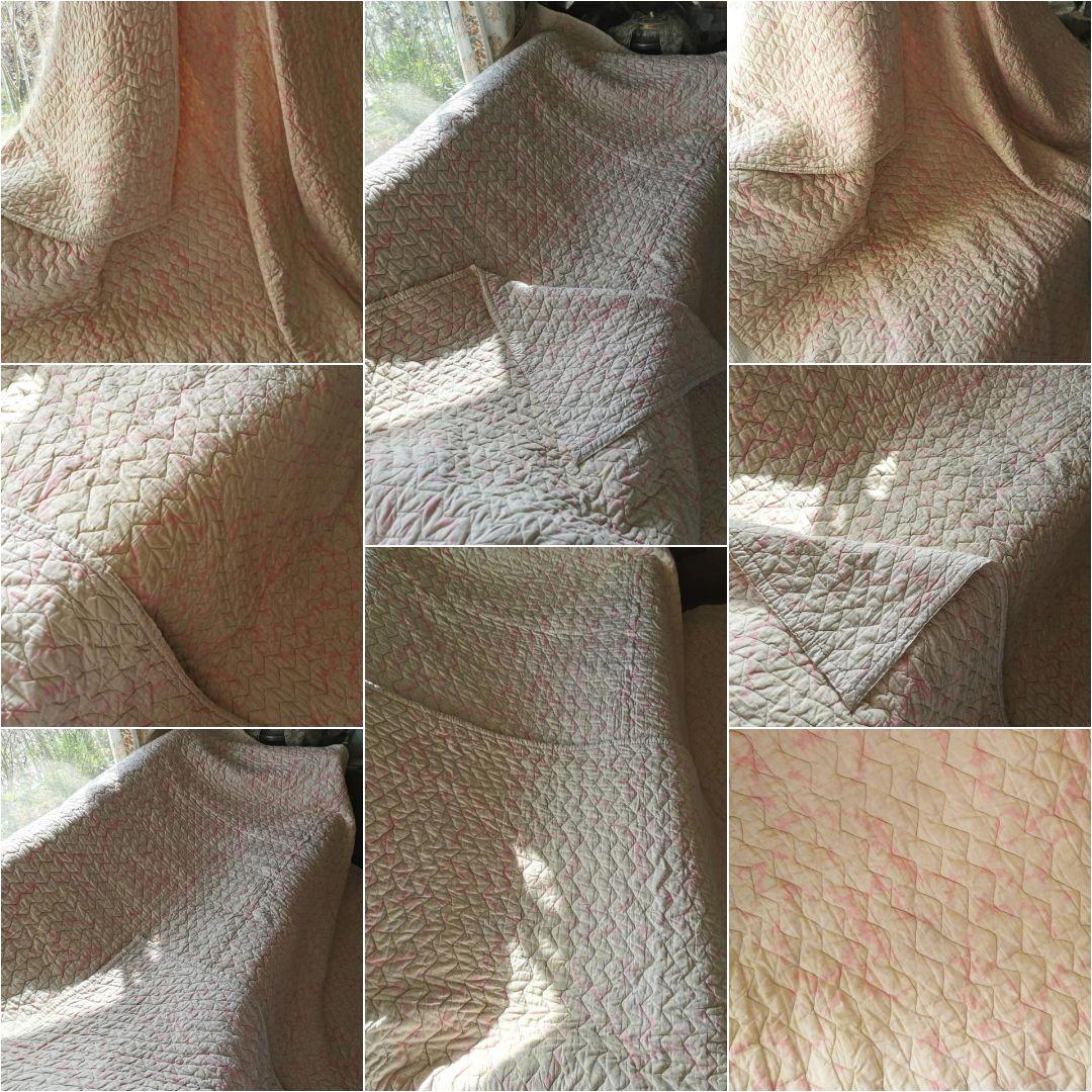 アンティーク ダーラムキルト 超大判リバーシブル シャビーシック