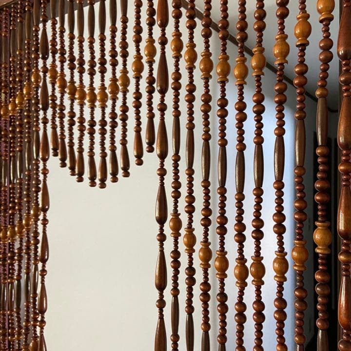 レトロ玉のれん 昭和レトロポップ 木玉暖簾 玉暖簾 アンティーク