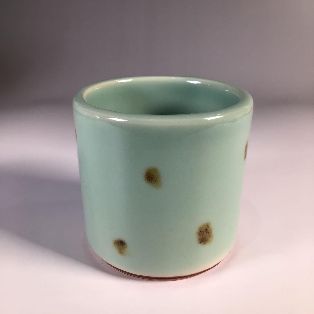 Ｍ１４６　皆具　『平安祥堂造』『飛青磁』『水指　建水　蓋置　杓立』　共箱　茶道具