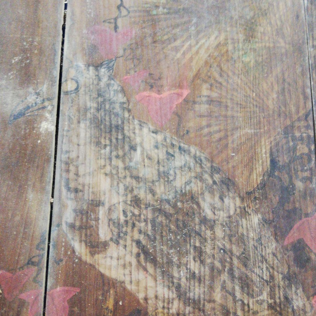 確認用江戸時代中期250年前頃寺社仏教美術稀少レア(月に鳥絵図)奉納