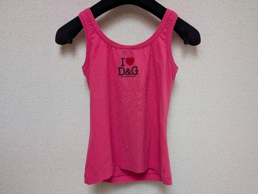 D&G ドルチェ&ガッバーナ ラインストーン タンクトップ XS ピンク