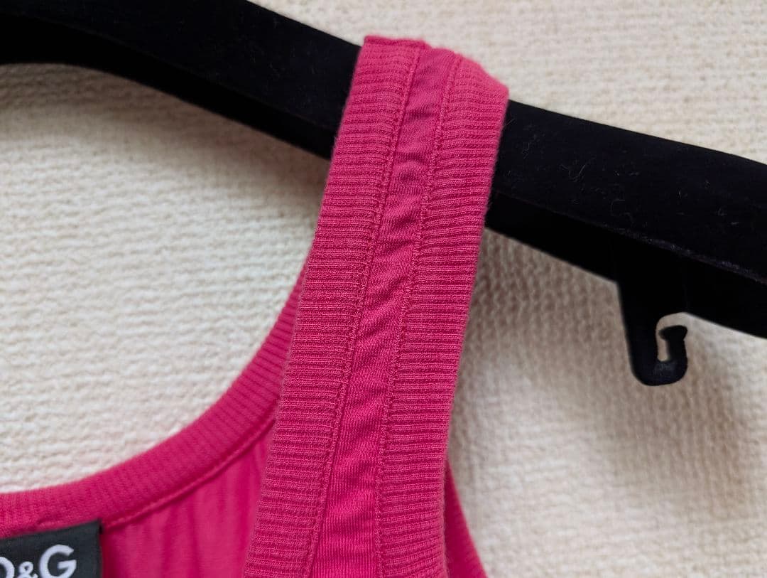 D&G ドルチェ&ガッバーナ ラインストーン タンクトップ XS ピンク