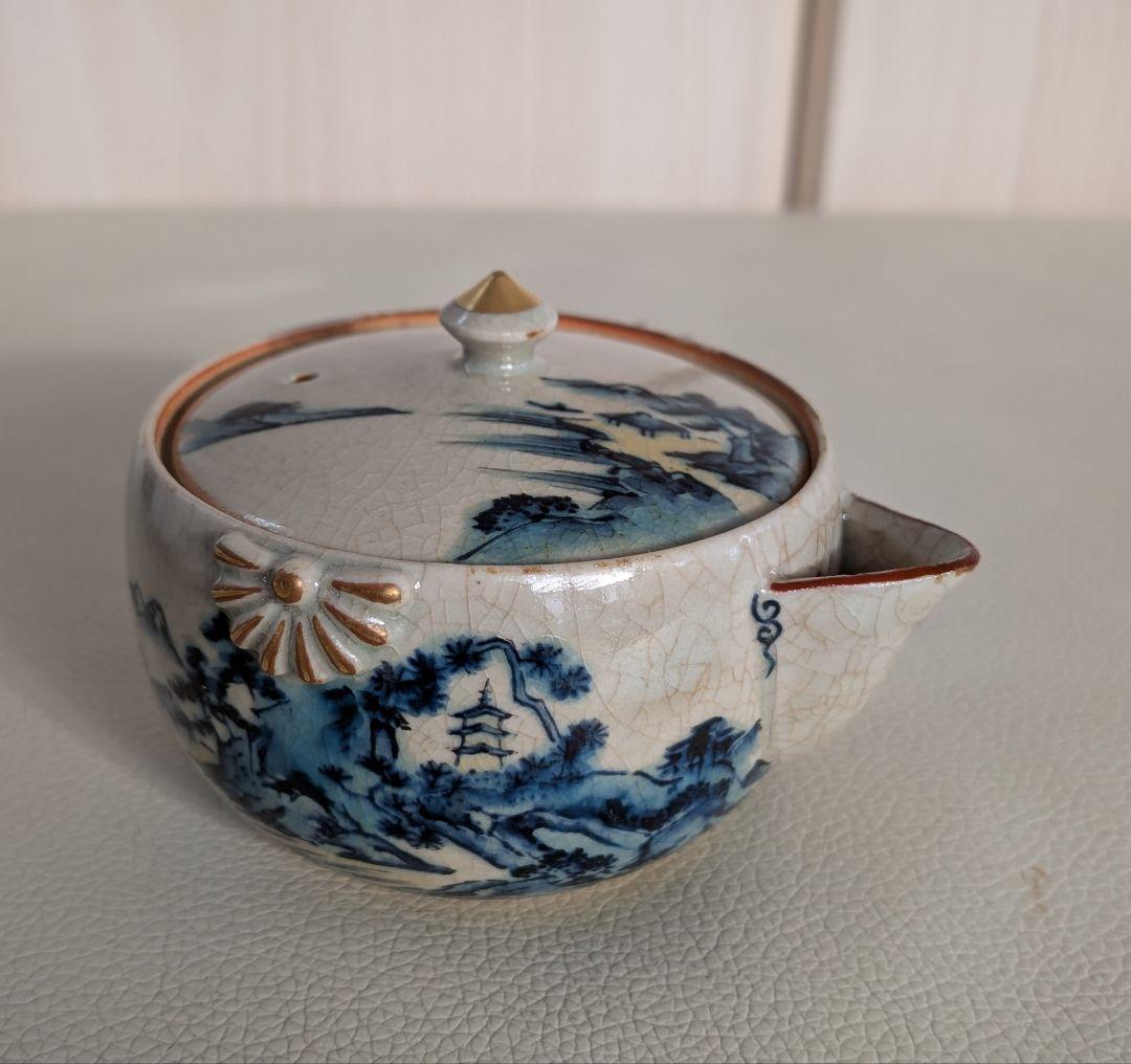 煎茶道具 九谷焼「光仙造」山水文 煎茶碗・宝瓶・湯冷まし 共箱