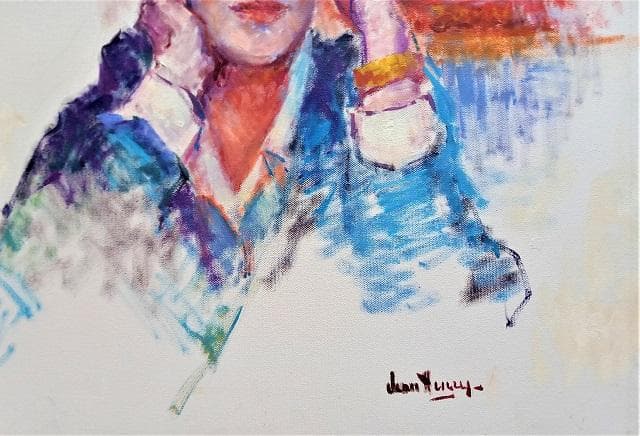 ジーン・ヘンリー Jean Henry「自画像」油彩 12号 大作