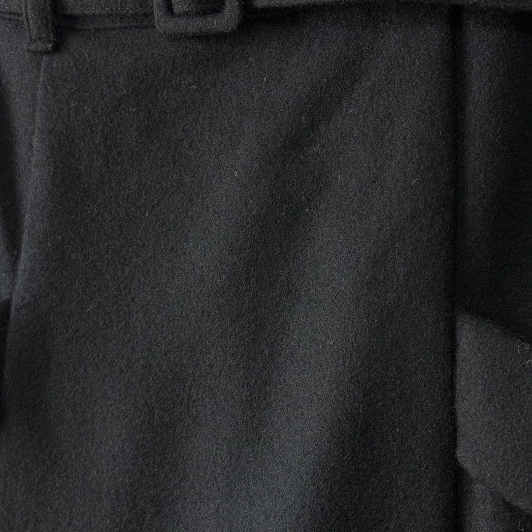 ワイズ Y's ウールナイロンフレアスカート 黒 ベルトデザイン　状態◎