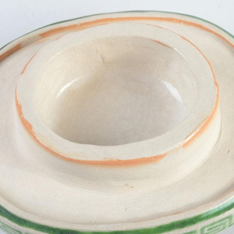 茶道具 九谷焼 九谷峯久 園江久雄作 仁清写 冠 香炉 共箱 V 9422