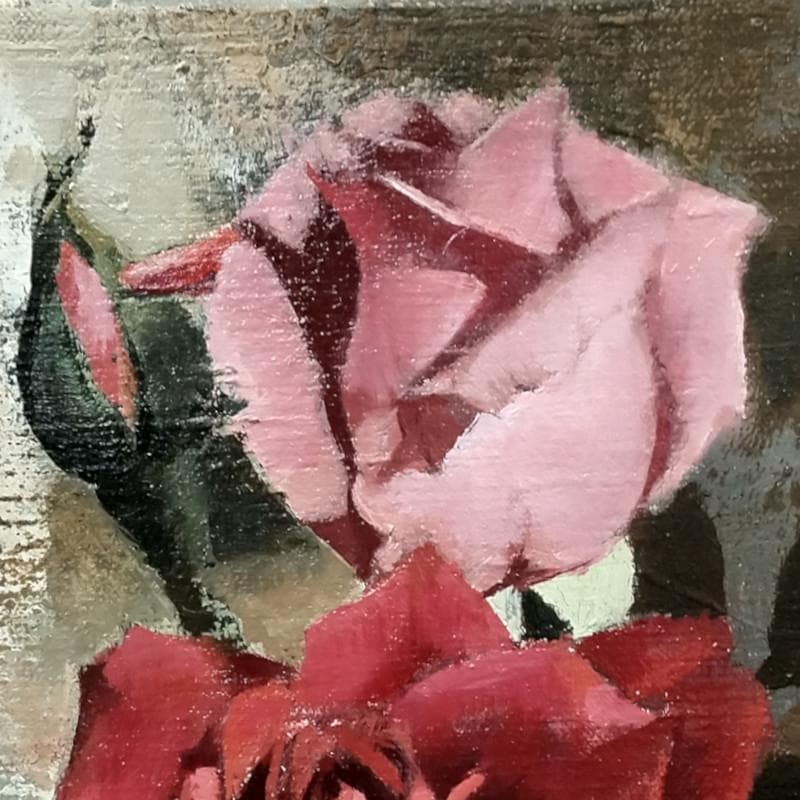 ☆ 森崎 幸 ☆「 薔 薇 」油絵SM独立美術会員