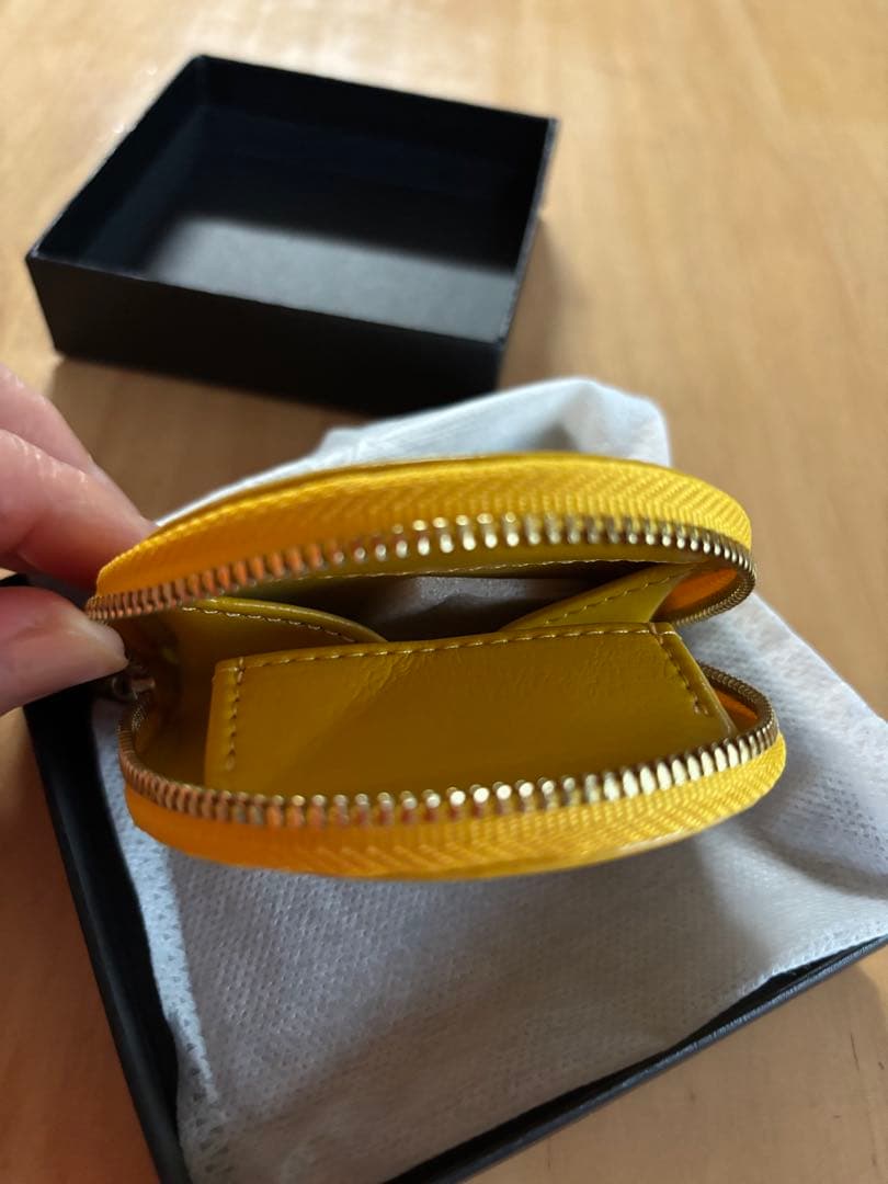 皇居　小銭入　財布　ケース 　黄色