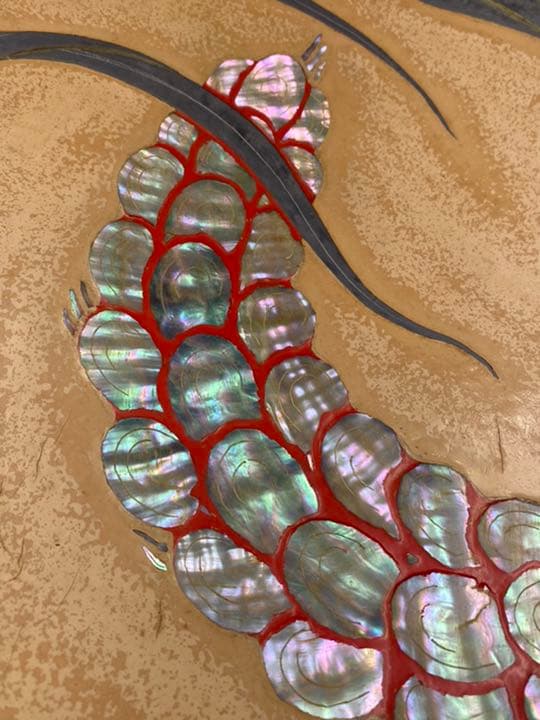 番浦省吾漆芸作家「粟の図」大盆盆器螺鈿