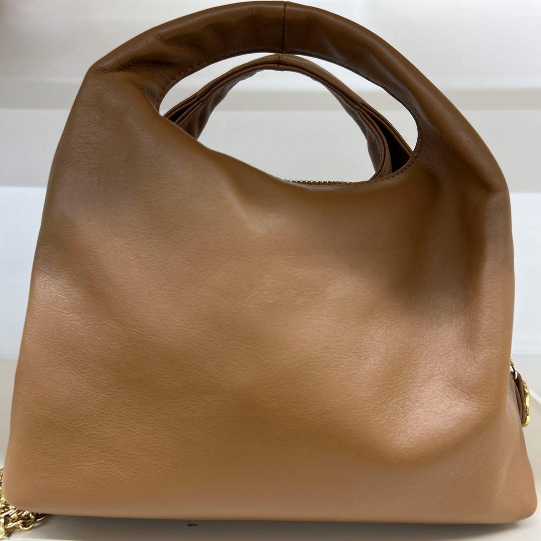 (美品)レイヤーチェーンバッグ(PT-227) ジェムイル　キャメルgemeil