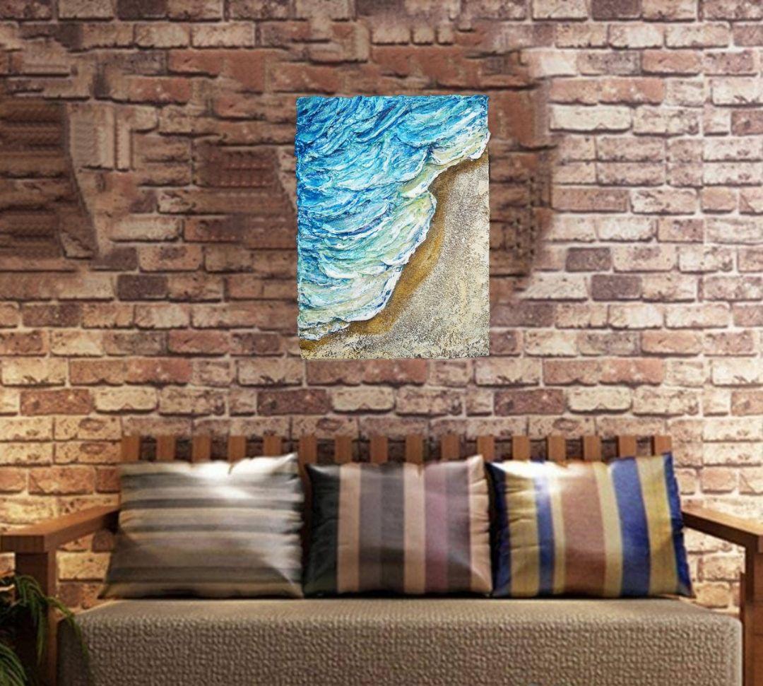 油絵 絵画 【海辺の砂浜】