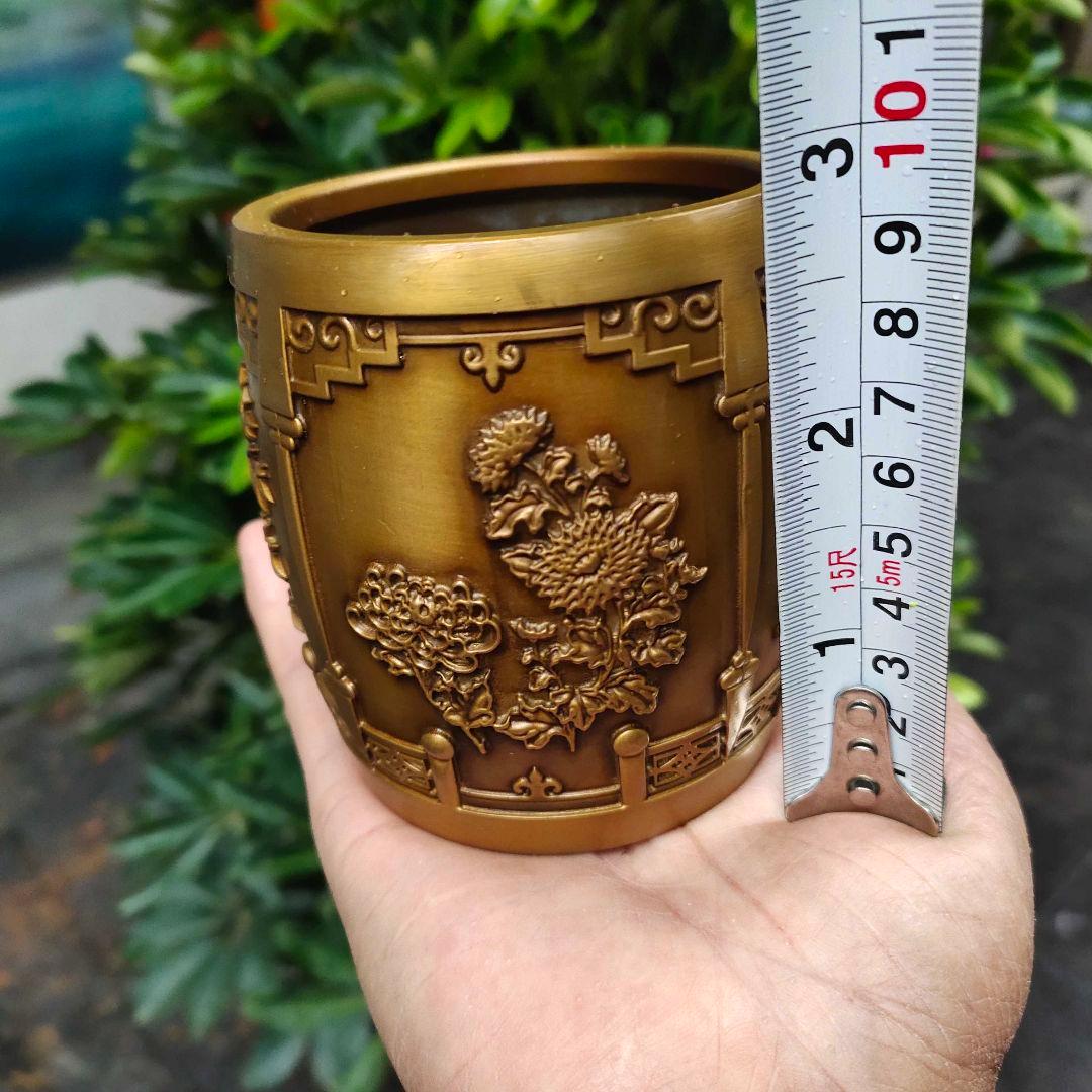 銅器 梅蘭竹菊筆筒 筆筒 文房 置物 装飾品 工芸品 美術品