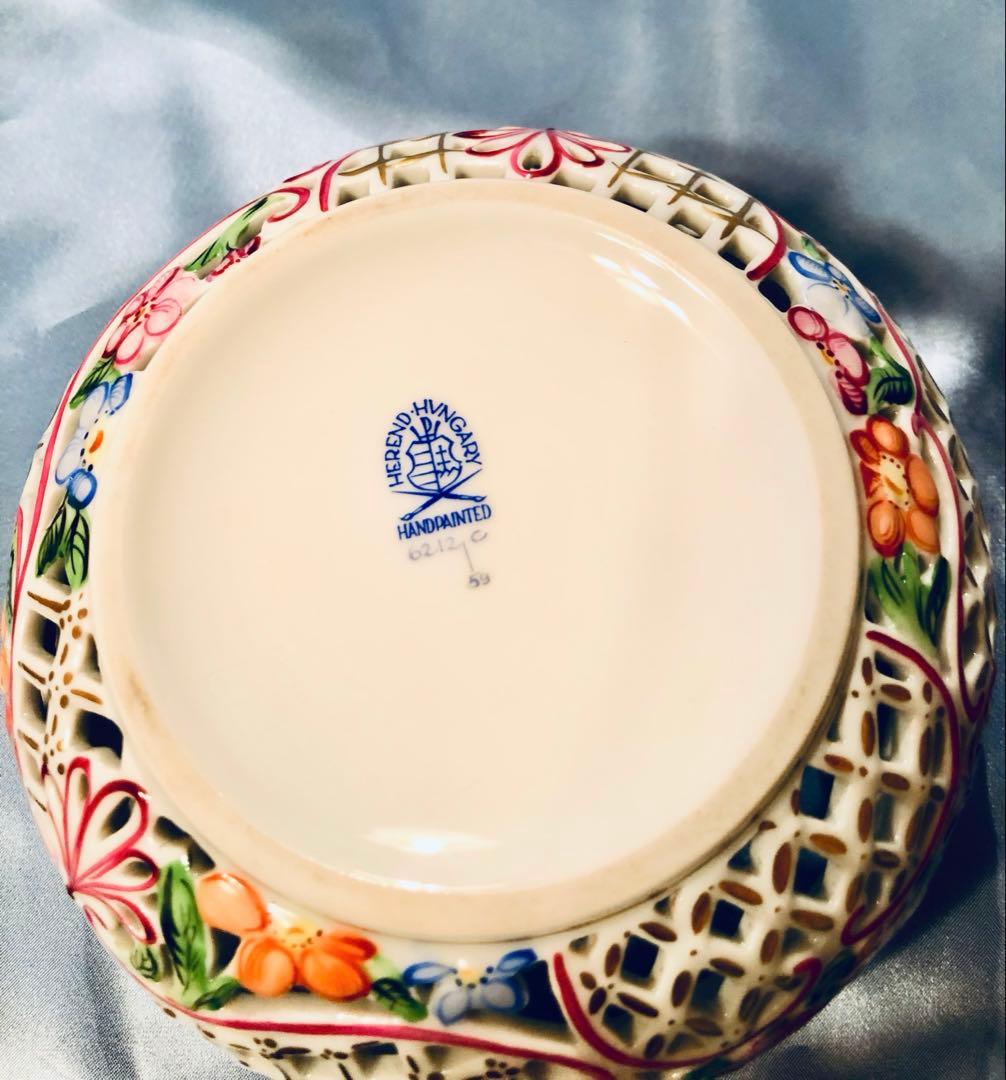 ヘレンド★特大透かしボンボニエール ★超希少★17.5cm☆アンティーク金彩