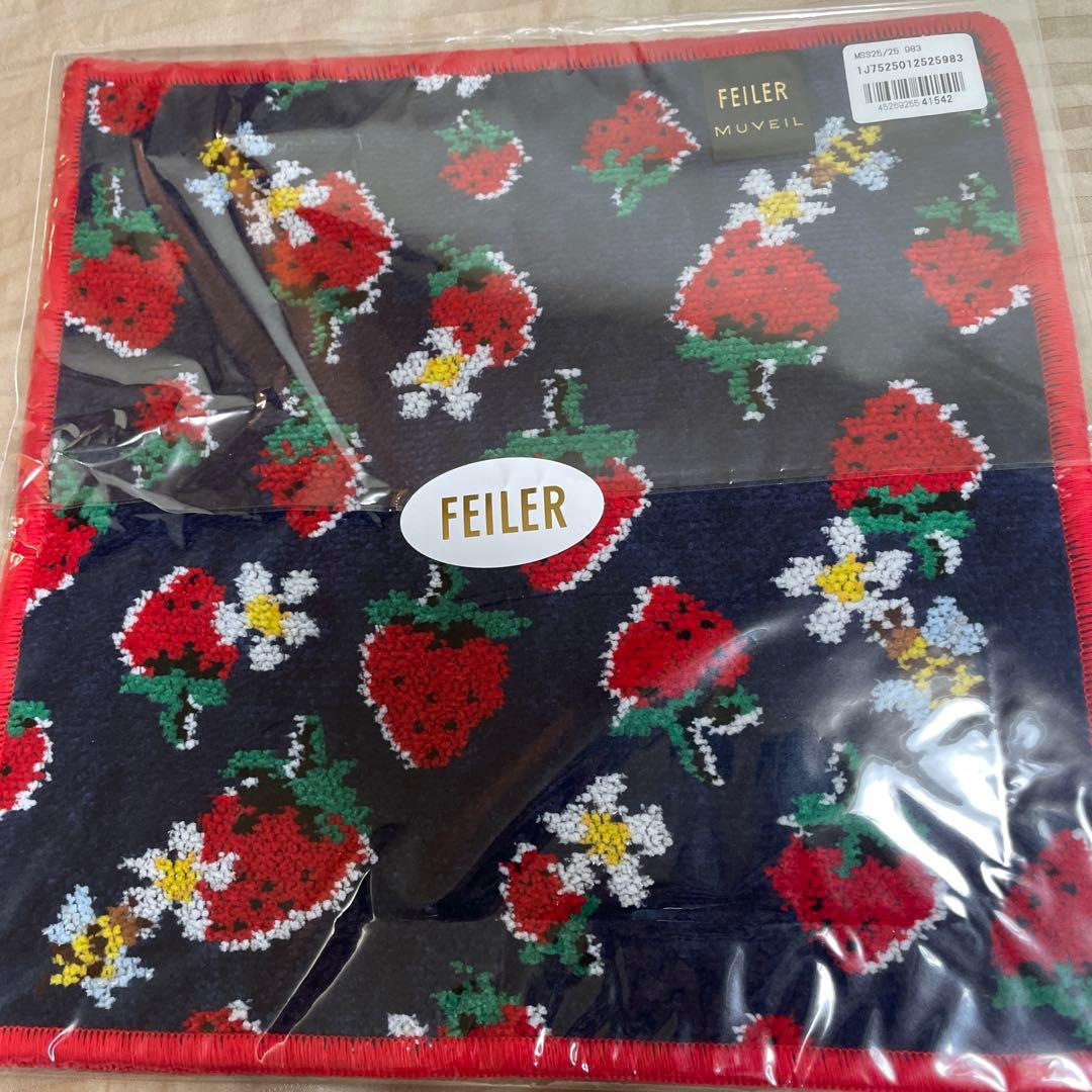 ミュベール】FEILER コラボ イチゴ柄 タオルハンカチ 他5枚セット