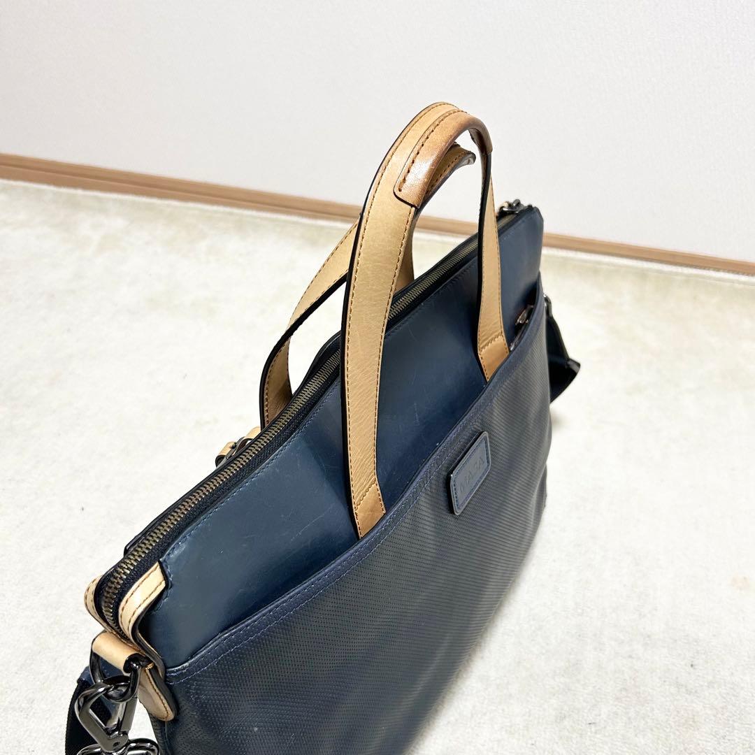 希少　トゥミ　TUMI オールレザー　ブリーフケース ビジネスバッグ　ネイビー