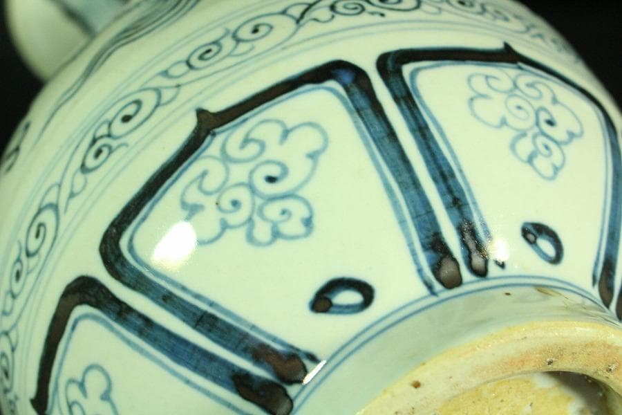 中国美術 青花霊芝雲龍紋 瓶(K-A860)