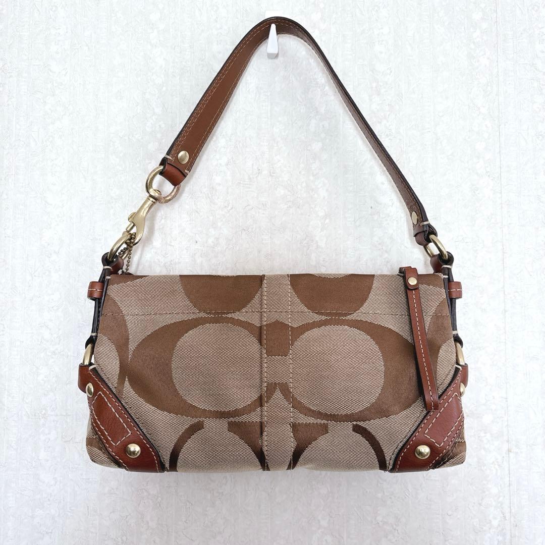 【美品】COACH シグネチャー y2k ワンショルダー 肩掛け ブラウン