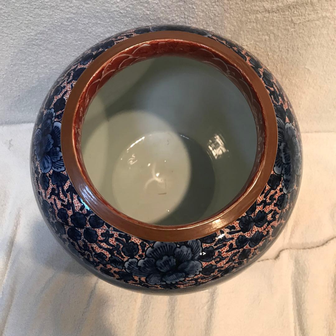 京焼/青華龍の緻密な絵付けの壺/定価120万円/存在感抜群/華のある壺！