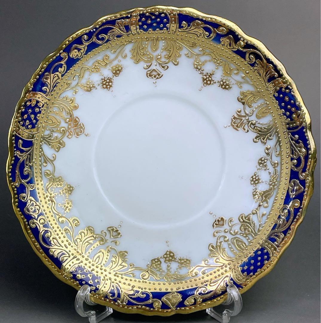 【美品】オールドノリタケ 金盛り カップ＆ソーサー 金彩 メープルリーフ