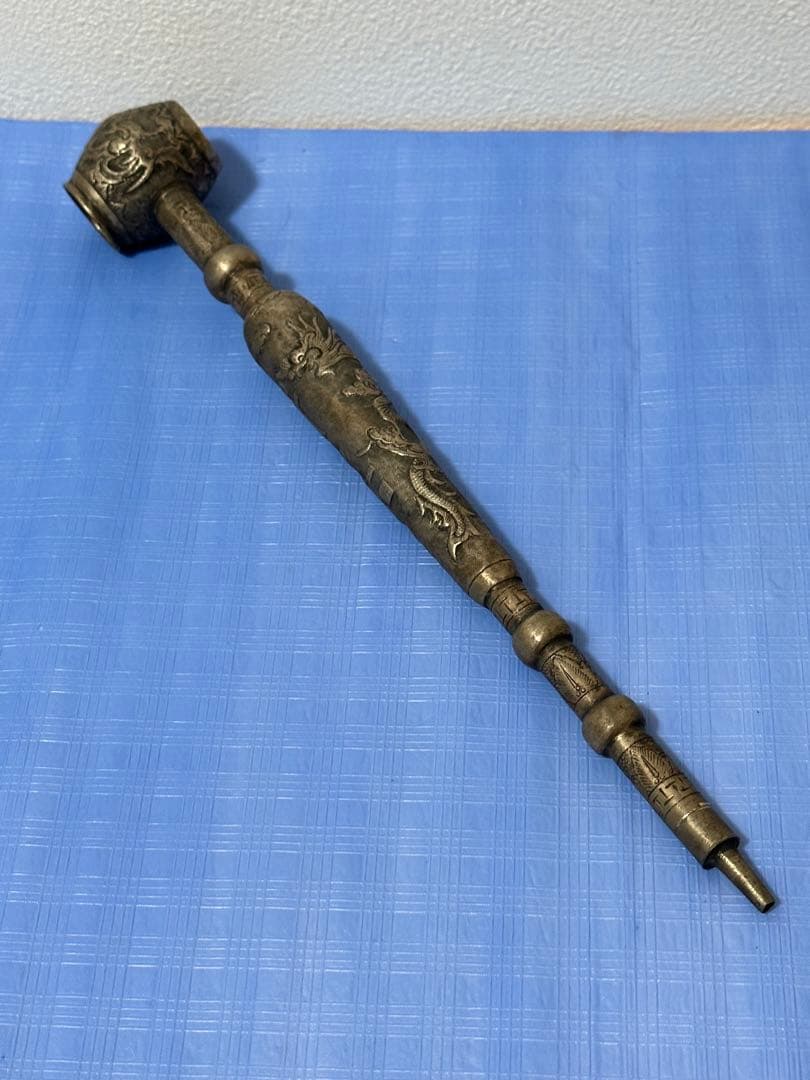 中国骨董品 清時代銀製キセル 92グラム 中国骨董品 清時代銀製キセル 92グラム 中国骨董品 清時代銀製キセル