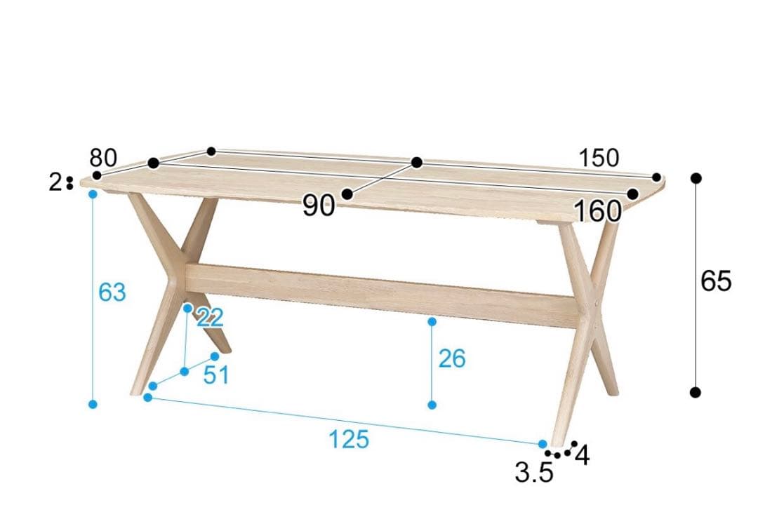 motou.fuji　リビングダイニングテーブル160cm シート付属