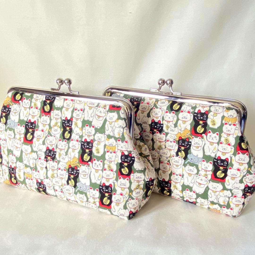 たかまさ　がま口財布　がま口ポーチ　ファスナーポーチ　ハンドメイド