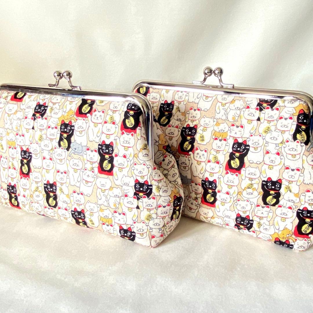 たかまさ　がま口財布　がま口ポーチ　ファスナーポーチ　ハンドメイド