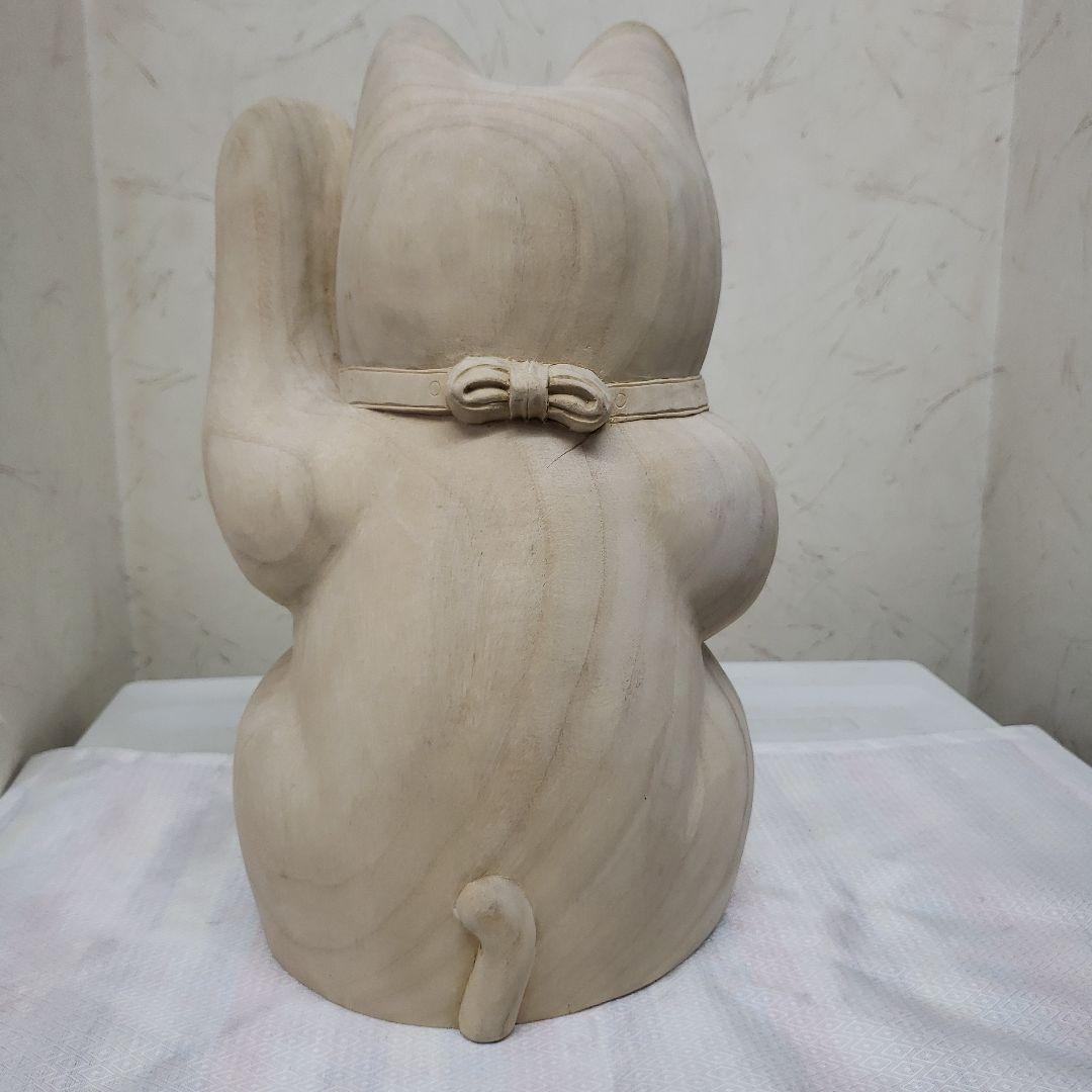 Bフライデー蔵出し特価八方にらみ木曽御神木檜製開運桧材 招き猫