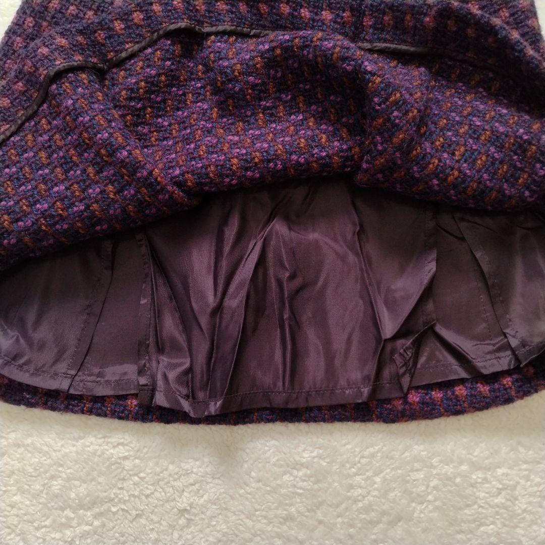 miumiu ミュウミュウ　ウールツイードニットスカート　ヴァージンウール