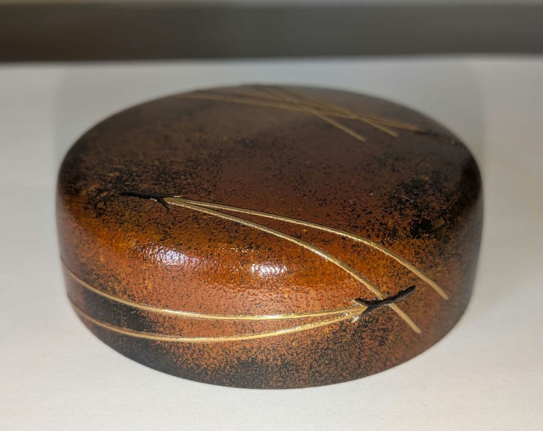 松葉蒔絵』錆塗大棗 茶道具 川端近左 共箱 二重箱 表千家