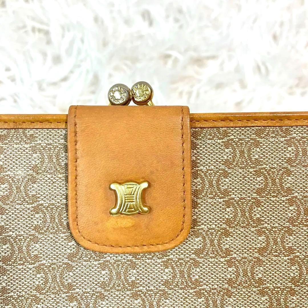 ✨美品✨セリーヌ 長財布 トリオンフ マカダム がま口 刻印 ゴールド金具
