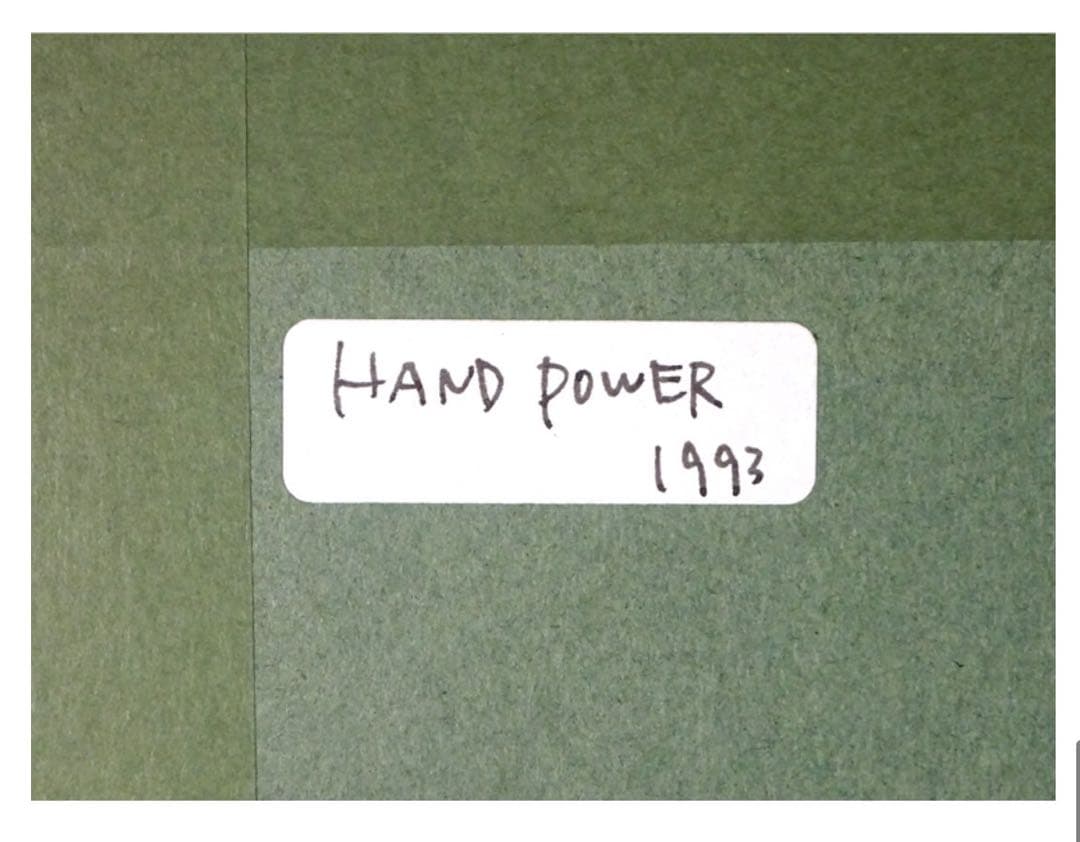 【木村タカヒロ】作 紙にコラージュ『HAND POWER』裸婦 直筆サイン 額装