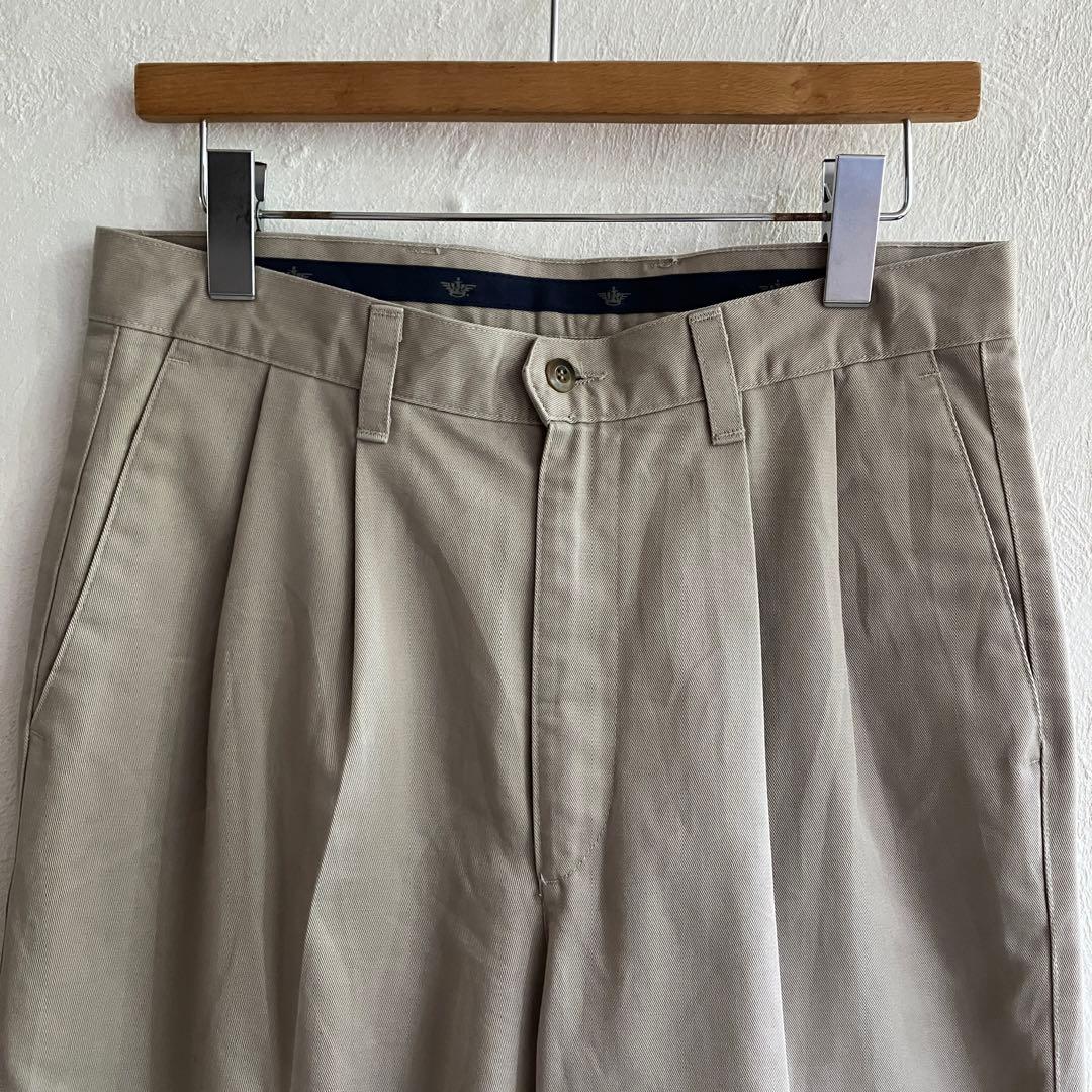 90s USA製 DOCKERS ツータックワイドチノ ヴィンテージ 白チノパン 90s