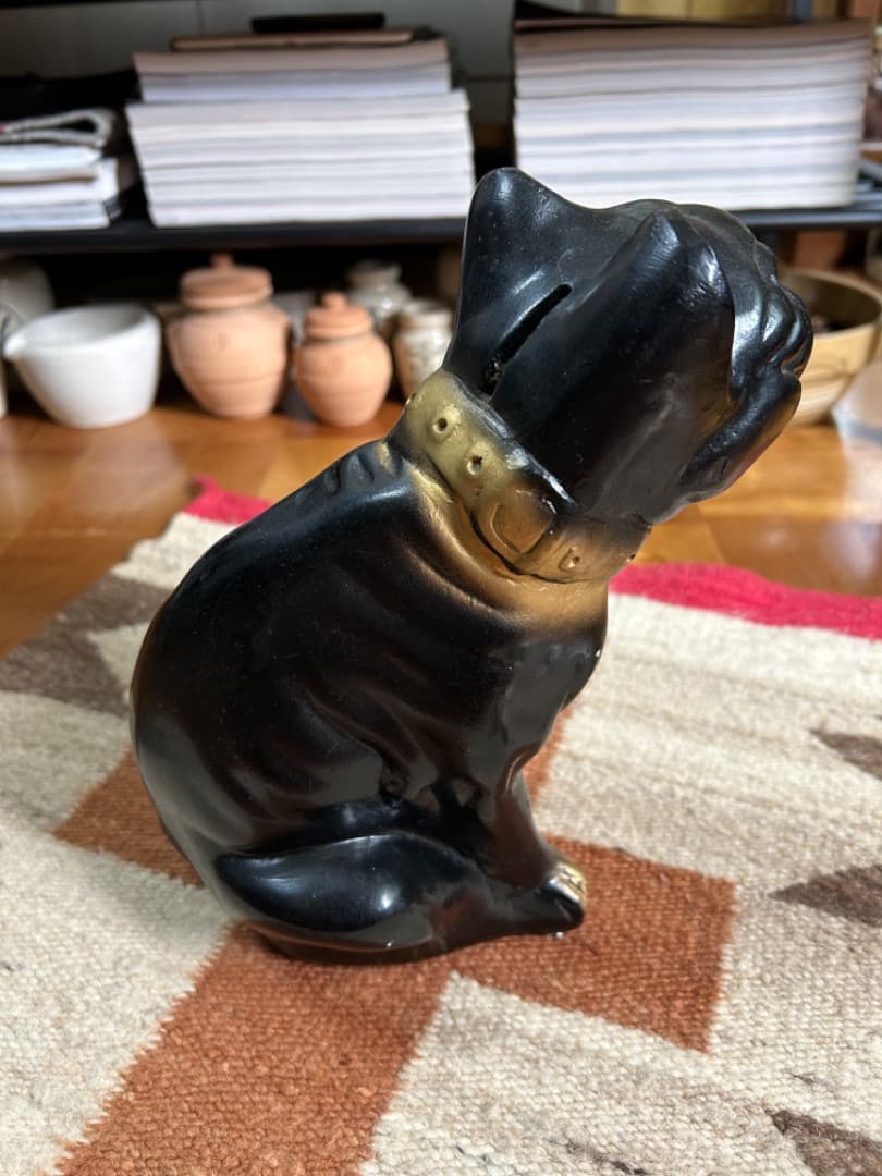 ビンテージ Chalkware Bulldog チョークウェア ブルドッグ 置物｜